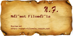 Német Filoméla névjegykártya